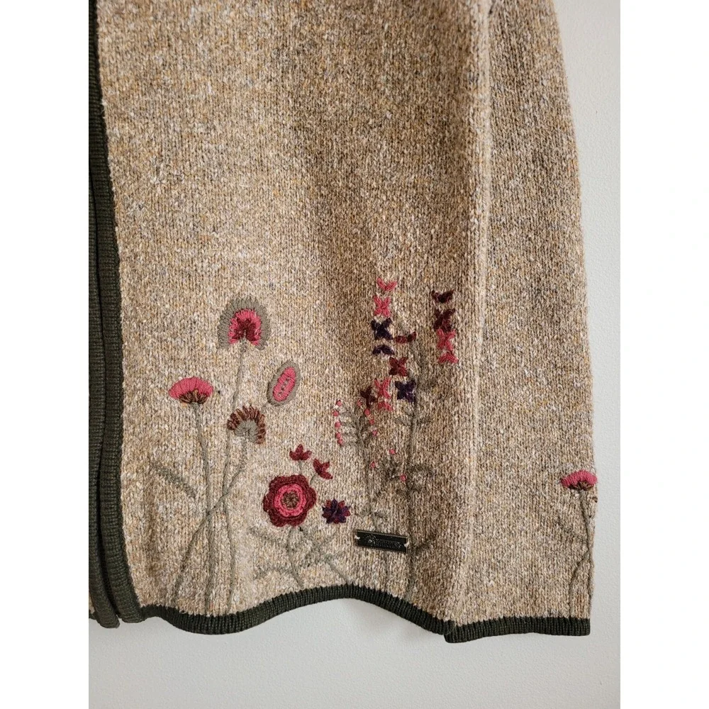Vintage Northern Reflections Hand Embroider Cottagecore Cardigan Sweater Size M - Picture 2 of 7